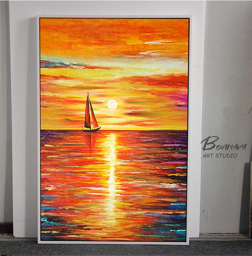 sunset abstract painting canvas design 8